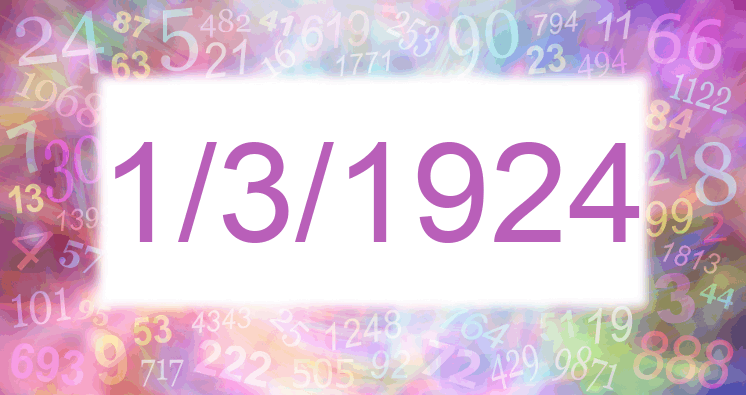 Numerology of date 1/3/1924