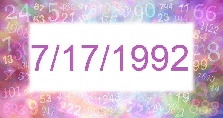 Numerology of date 7/17/1992