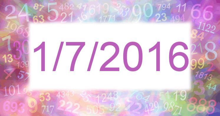 Numerology of date 1/7/2016