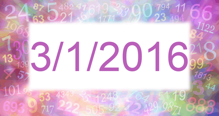Numerology of date 3/1/2016