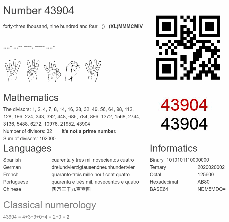 Number 43904 infographic