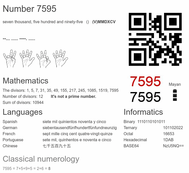 Number 7595 infographic