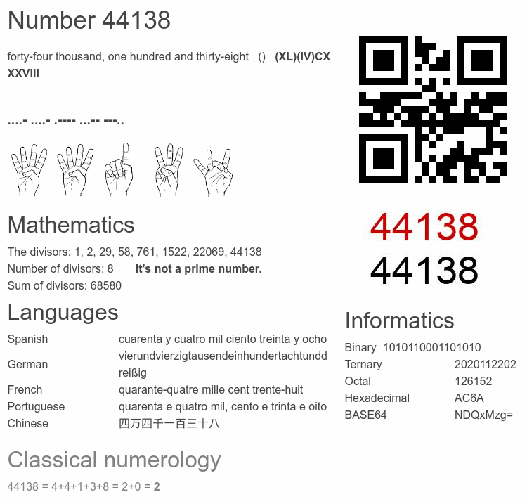 Number 44138 infographic