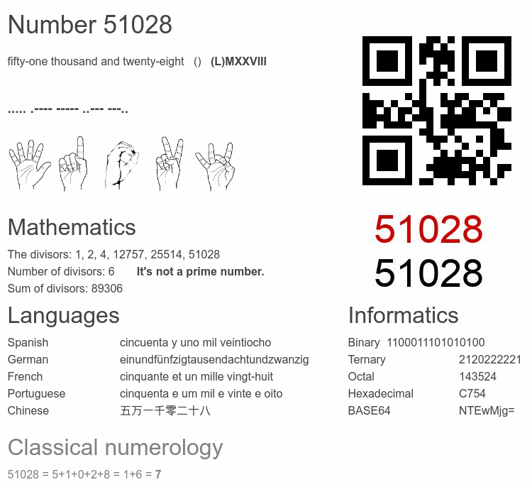 Number 51028 infographic