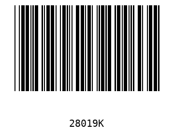 Bar code, type 39 28019