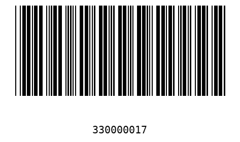 Bar code, type 39 33000001