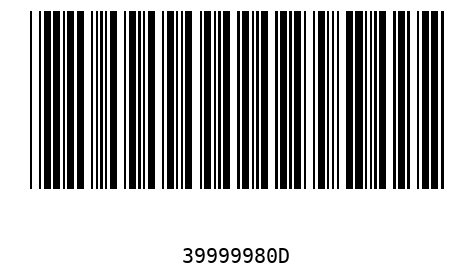 Bar code, type 39 39999980