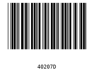 Bar code, type 39 40207