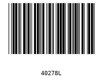 Bar code, type 39 40278