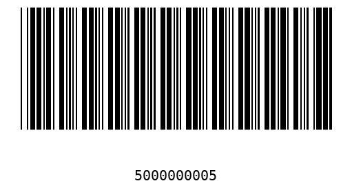 Bar code, type 39 500000000
