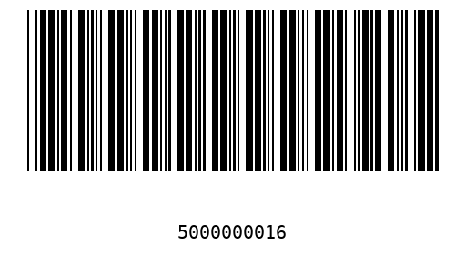 Bar code, type 39 500000001