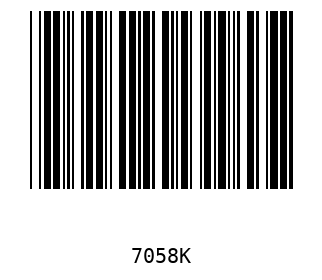 Bar code, type 39 7058