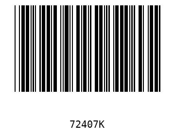 Bar code, type 39 72407