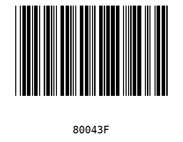 Bar code, type 39 80043