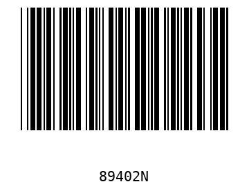Bar code, type 39 89402